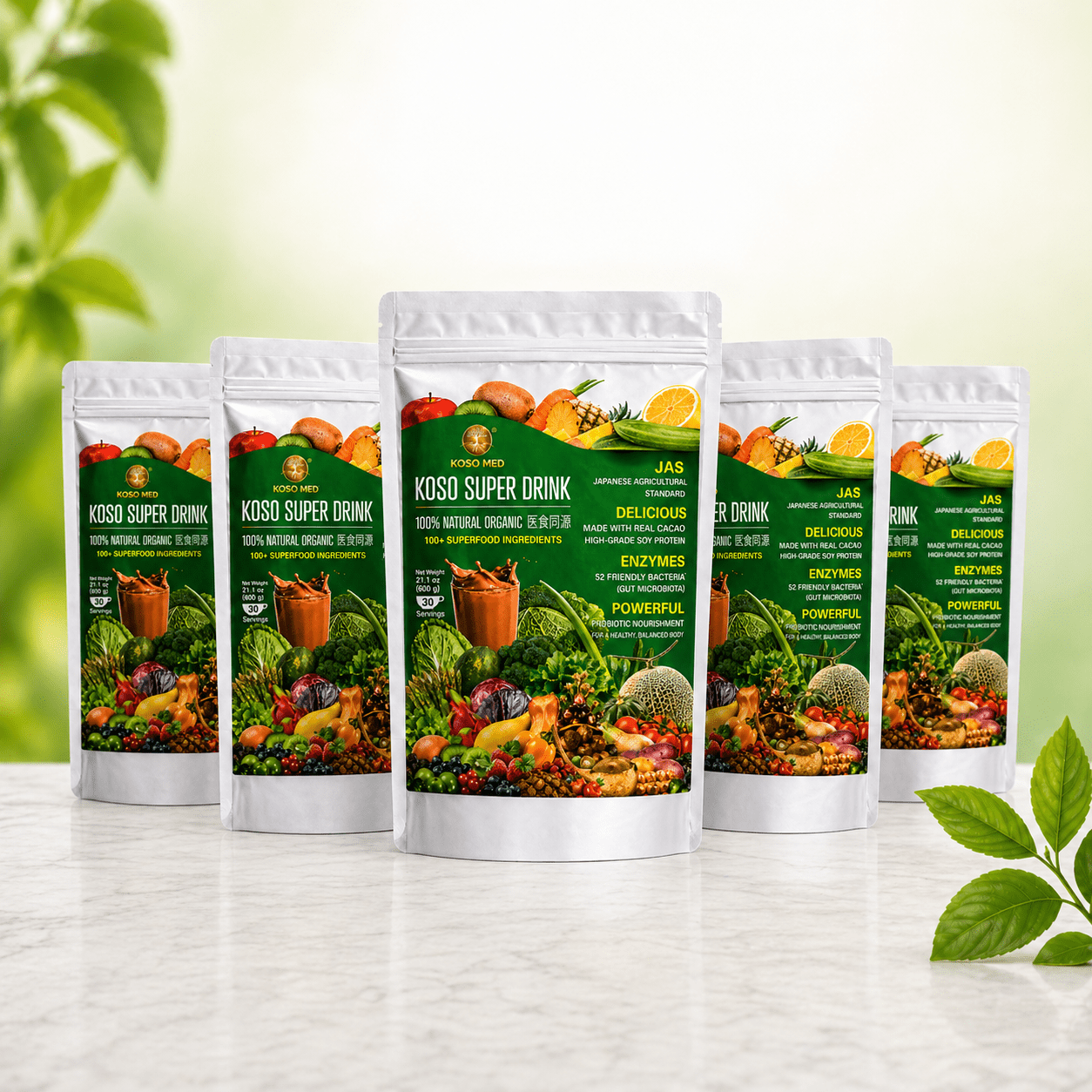 Super Drink Collection (Pack of 5) (Food)Soy Vegetable Powder - Koso Med LLC